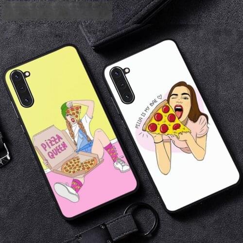 Ins pizza girl Phone Case For Samsung A51 A32 A52 A71 A50 A12 A21S S10 S20 S21 Plus Fe Ultra