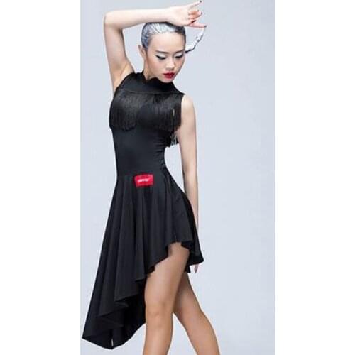 High Neck Black/Purple Latin Dance Tassel Dress Sexy Dance Costume 5 Sizes Available Drop Shipping A0124