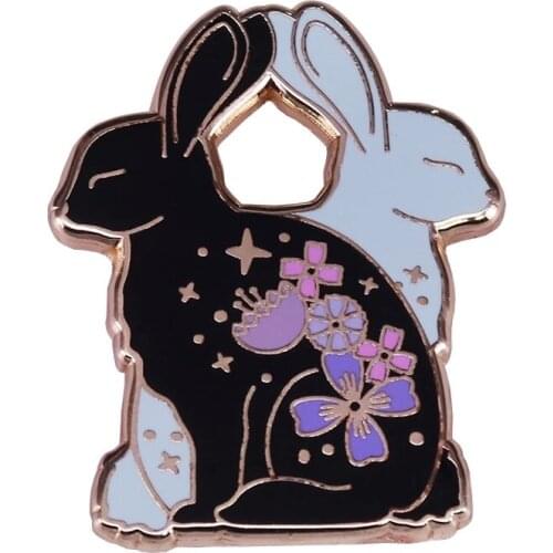 Flower Rabbits Enamel Pin Calling all bunny lovers