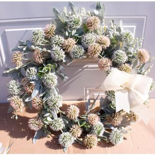 50CM Simulation Onion Ball Flower Wreath Hanging Ornament Wedding Wall Christmas Decoration Party Door Knocker Round Garland