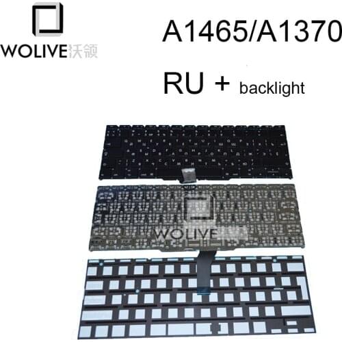 Wolive laptop keyboard For Macbook Air 11'' A1370 2010 2011 year RU Russian Keyboard with backight