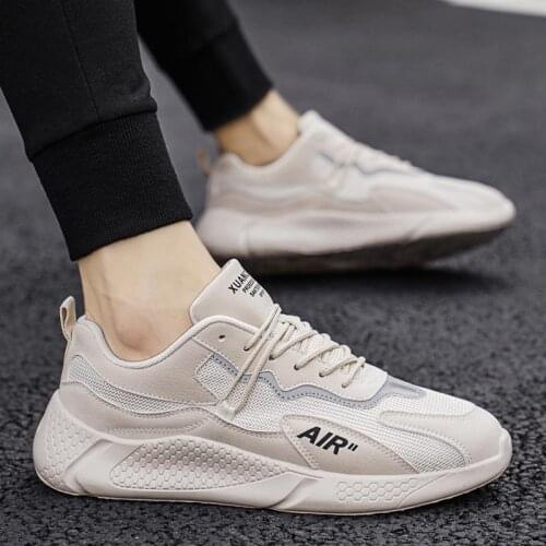 Summer Breathable Mens Sneakers Mens Sports Shoes Running Boy Sport Sneakers Beige Trainers 2021 Tennis Original Walking B-965
