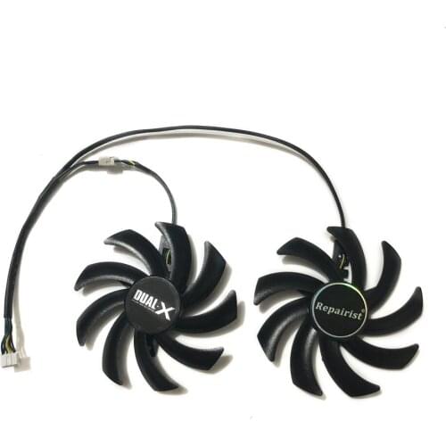 2pcs/lot DC 12V 0.35A Computer Graphics Card Cooler Fan Replace For HIS R9 270X IceQ X2 Turbo Boost Clock
