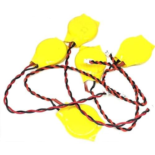 Lot 5pcs CR2032 2032 Battery Wire 2 pin Laptop Motherboard BIOS CMOS Battery With Wire Disassemble Battery Wholesale