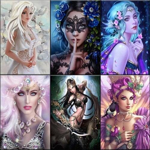 Queen Princess DIY Painting By Numbers For Adult Beautiful women Acrylic Paint Drawing On Canvas Wall Art Handpainted Home Decor