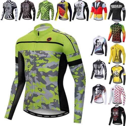 Weimostar Autumn Long Sleeve Cycling Jersey Men Cycle Wear Quick Dry Bicycle Shirts Breathale MTB Bike Jersey Cycling Jacket Top