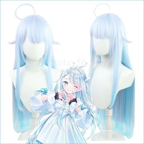 VTuber Amatsuka Uto Wig Tenshi Youtuber Cosplay Hololive Idol Girls Mixed Blue Long Straight Synthetic Hair