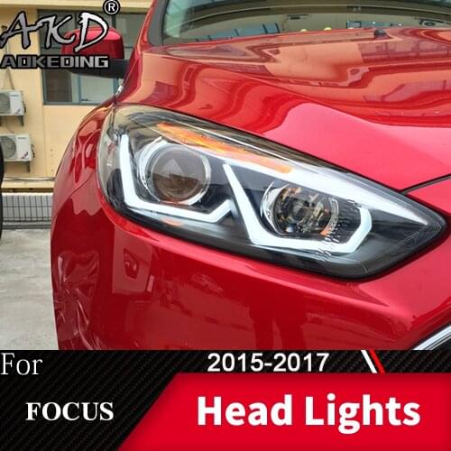 Head Lamp For Car Ford Focus 2015-2017 Focus 4 Headlights Fog Lights Day Running Light DRL H7 LED Bi Xenon Bulb Car Accessory