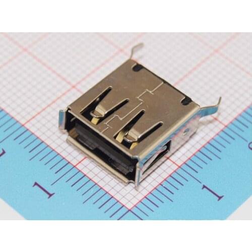 100pcs AF Type Straight DIP 180Degree 13mm Height Brass Housing High Reputed quality USB Connector