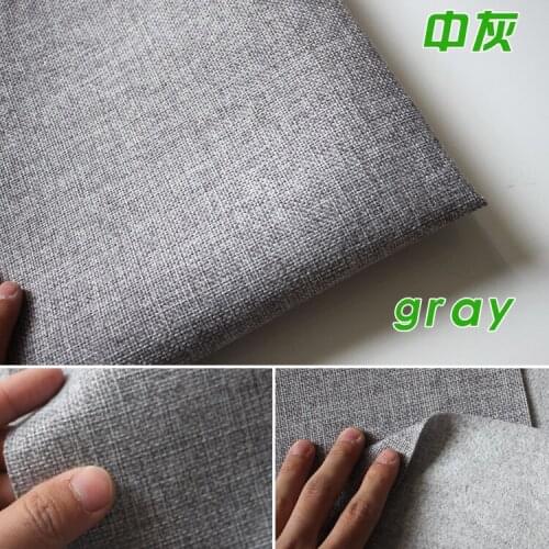 Gray Coated Linen Fabric Sofa Cushion Fabirc DIY Craft Sewing Cloth Outdoor Linen Blend Fabric Upholstery 58" wide -Per yard