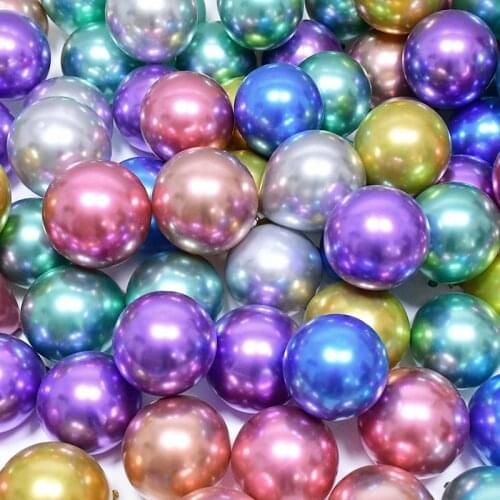 50pcs 5inch Metallic Balloons Rose Gold Silver Red Blue Pink Latex Ballon Kids Adults Birthday Party Decoration Wedding Globos