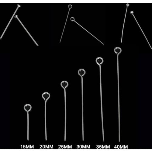 Stainless Steel Heads Eye Flat Head Pin For Jewelry Making Findings Accessories 15mm 20mm 25mm 30mm 35mm 40mm Wholesale Supplier