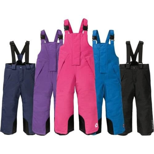 Children Snowboard Pants New Kids Ski Pants Girls Strap Skiing Pants Waterproof Windproof Warm Thick Boy Boys Pants Overalls