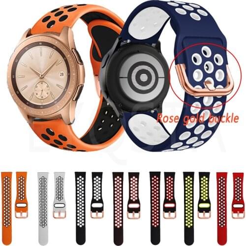 Silicone 20MM Wristband For Samsung Galaxy Watch 42mm Gear S2 Classic/Frontier Galaxy Watch 3 41mm Bracelet For Huawei GTS Strap