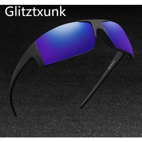 Glitztxunk Polarized Sunglasses Men Rimless Brand Designer Travel Black For Male Sun Glasses Driving Square Eyeglasses lentes