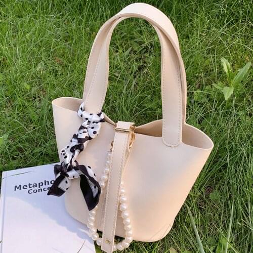 Women Messenger Bags Solid Color Crossbody Shoulder Female Bucket Bag Bolsa Feminina Designer High Quality Brand Ribbon Handbags