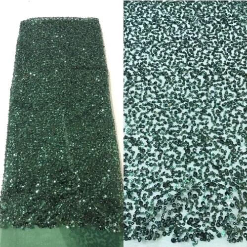 Super quality fabric SYJ-5886815 with sequins embroidery French tulle net Nigeria lace fabirc for Evening dress