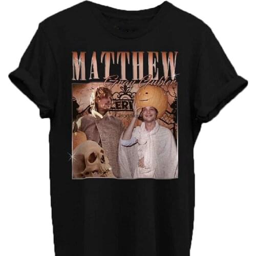 Vintage MatThew Gray Gubler. Halloween. Homage T-Shirt Women Men Unisex Shirt Short Sleeve Cotton T-Shirt Clothing Ca