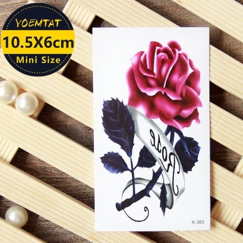 10.5*6cm Waterproof Temporary Tattoos stickers Rose tattoo
