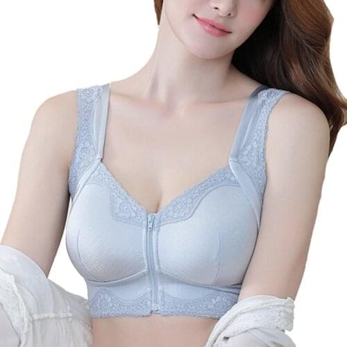 Womens Front Closure Bra 5 Colors Full Coverage Underwear Convertible Lightly Padded Wild Straps Lingerie for Woman