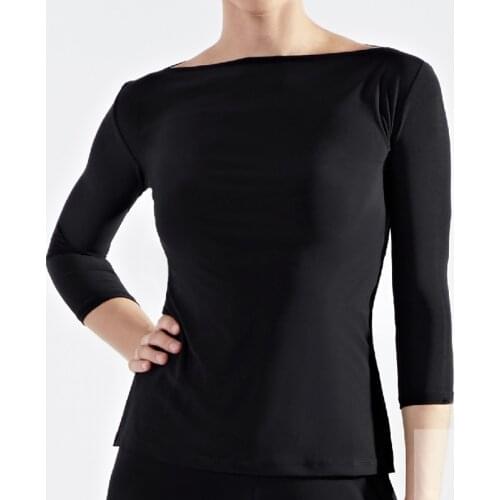 2020 New Latin Ballrom Dance Tops Black Dresses For Women Off Shoulder Top Tango Waltz Practice Performance Dance Clothes BI730