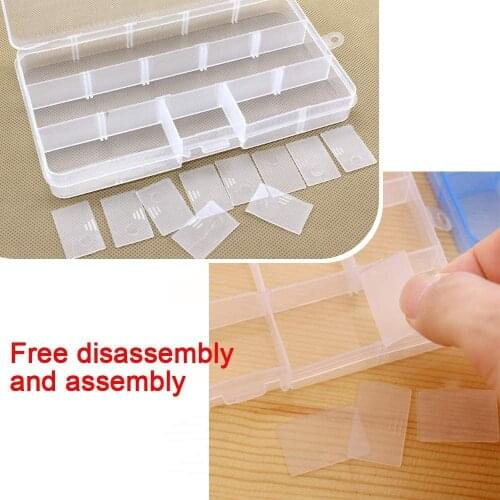 2P/Set 1-28gridsTransparent Plastic Storage Jewelry Box Compartment Adjustable Container Beads Earring Box Jewelry Rectangle