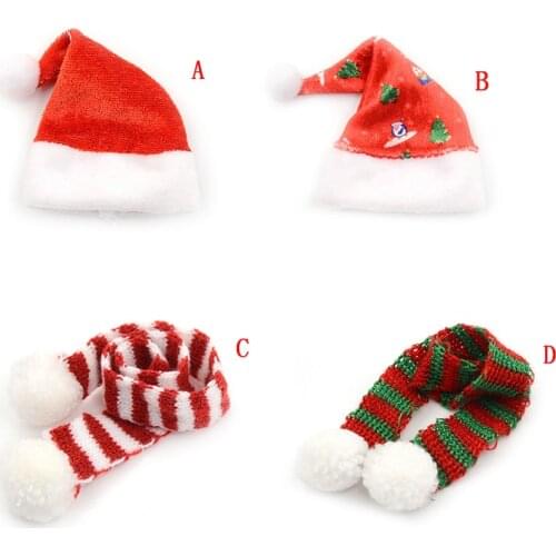 1PCS Handmade Fashion Christmas Hat Scarf For Hat Scarf For Doll Clothes Xmas Kid Gift FOR 1/6 Doll Accessories