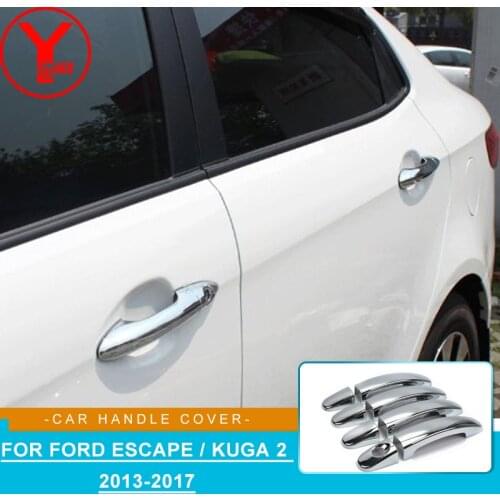 8PCS Side Door Handle Decorated Cover Trim Overlay For Ford Escape Kuga 2 2013 2014 2015 2016 2017 Car Styling Accessories