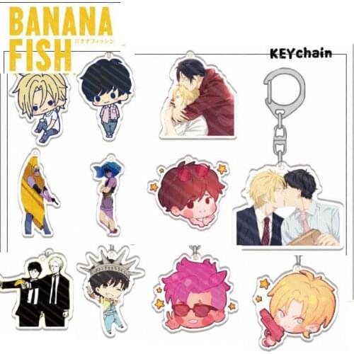 Anime BANANA FISH Shorter Wong Ash Lynx Okumura Eiji Acrylic Keychain Pendant School Bag Charm Decor Cosplay Cartoon Xmas Gift