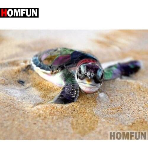 HOMFUN Full Square/Round Drill 5D DIY Diamond Painting "Turtle" Embroidery Cross Stitch 5D Home Decor A16244