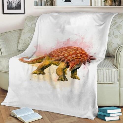 Ankylosaurus dinosaur Flannel Throw Blanket 3D Printed Keep Warm Sofa Child Blanket Home Decor Textiles Dream Family Gift