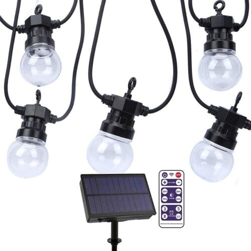 BEIAIDI G50 Globe Festoon Ball Solar String Light With Remote Outdoor Solar Led Garland Fairy Light For Garden Patio Decoration