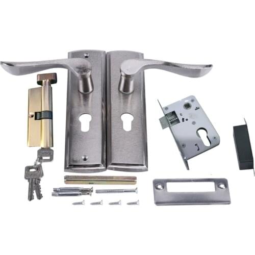 Door Lock Door Handle Lock Cylinder Front Back Lever Latch Aluminum Alloy Locks With Keys And Screws For Security Dropshipping