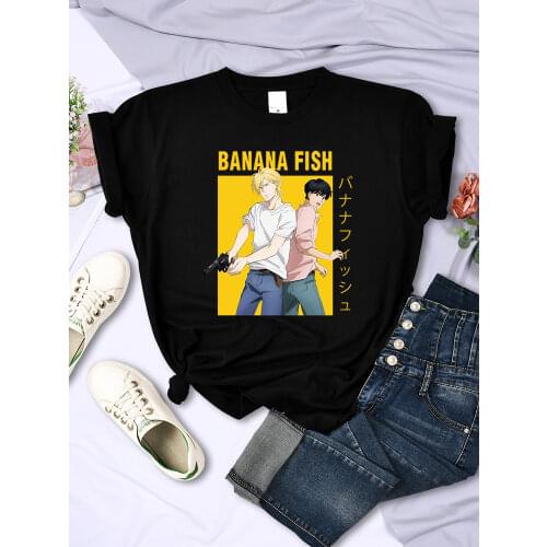 Banana Fish Ash Lynx Eiji Okumura Yaoi Anime Hoodie Print Women Tees Shirtsummer Tops Fashion Tshirts Casual Female Tee Shirts