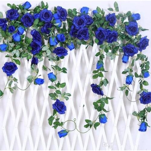 6.5Ft Artificial Rose Vine Silk Flower Garland Hanging Baskets flower rattan Home Outdoor Wedding Arch Garden Wall Decor