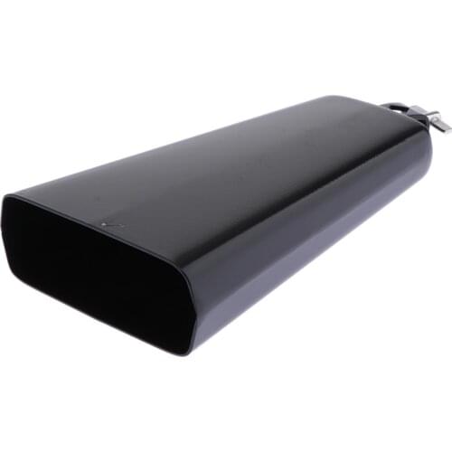 9" cow bell antique style cowbell for drum set w/ mounting screws, black