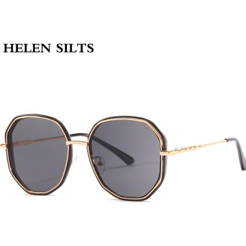 Metal Irregular Polygon Sunglasses Women Fashion Round Glasses Female Black Gold Ring Sun Glasses Men Retro Shades gafas oculos