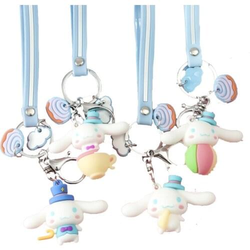 Cartoon Speelgoed Kuromi Anime Leuke Zachte Kawaii Hanger Pluizige Meisjes Pop Speelgoed Keychain Gift