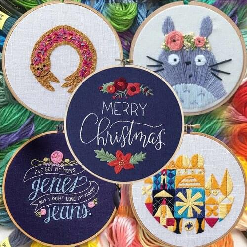 Beginner Handwork Cartoon Painting Embroidery Kit Needlework Cross Stitch Set Thread Tools DIY Crafts Basic Material Package