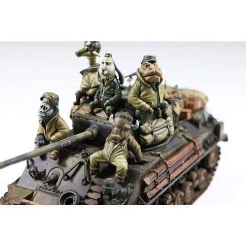 1/35 Scale Unpainted Resin Figure tank team 5 figures GK figure