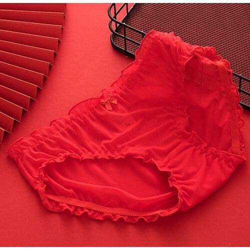 2020 Girls Underwear 4pc/lot lace panties soft Briefs low waist Young Girl teenagers lovely red Pants children students