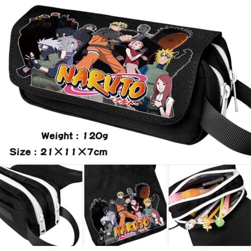 New Naruto Pencill Case School Cartoon Black Pen Bag School Supplies Stationery Schoolbag Birthday Party Gifts for Boys