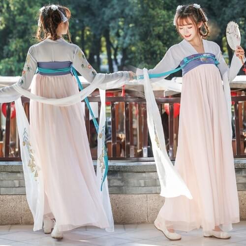 Oriental Traditional Fairy Princess Dance Dress Chinese Folk Dance Costume Women Hanfu Stage Dresses Tang Dynasty Cos Clothing