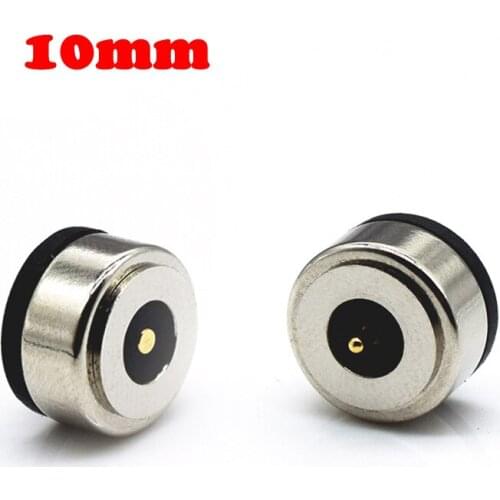 1Pair Spring-Loaded Magnetic Pogo pin connector 2 pin Pitch 10.0 mm through hole male female 2A 5V DC Power Charge Probe