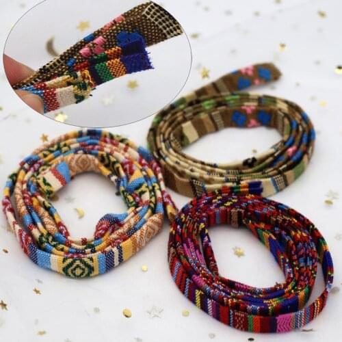 10mm Colorful Braided Dog Rope Nylon Flat Stripe Pet Traction Rope Collar DIY Handmade Pet Articles Bags Box Accessories 1meter