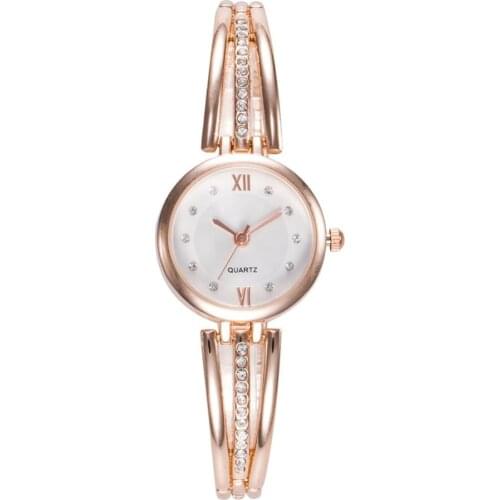 Luxury Rhinestone Round Dial reloj mujer Analog Quartz Slim Bracelet Womens Wrist Watch relogio feminino Ladies Dress Watches G