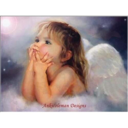 Needlework for embroidery DIY DMC High Quality - Counted Cross Stitch Kits 14 ct Oil painting - The Toddler Angel