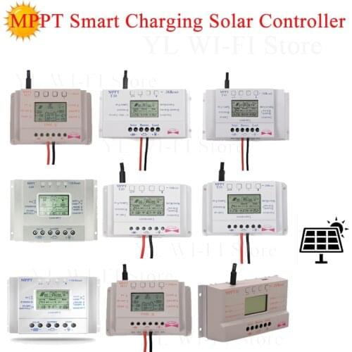 Solar MPPT 10A 20A 30A 40A 60A 80A Charge Controller Dual USB LCD Display 12V 24V Solar Cell Panel Charger Regulator with Load