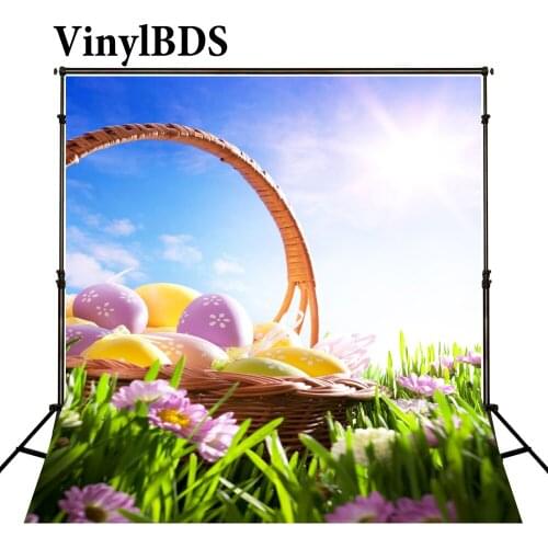 VinylBDS Easter Photography Backdrops Sunshine Green Flowers Fotografia Easter Day Zj