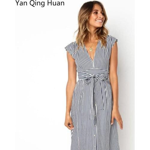 Летние платья в полоску YANQINGHUAN China At AliExpress